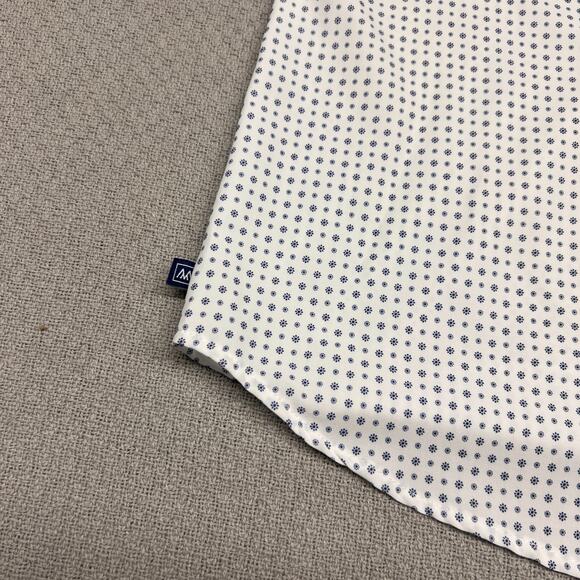 Mizzen Main Shirt Mens XXL White Geometric Trim Fit Leeward Made in USA - Picture 5 of 8